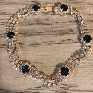 Cezanne dark blue and silver bracelet & earrings